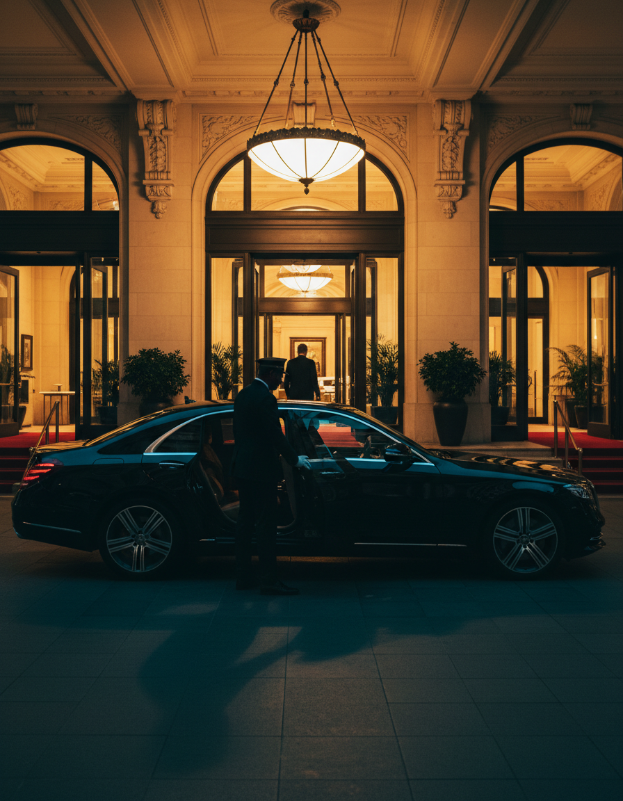 Chauffeur opening door